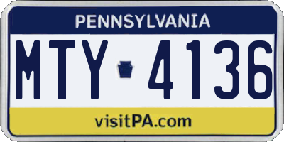 PA license plate MTY4136