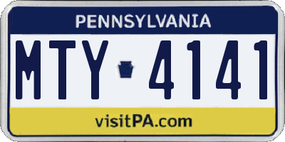 PA license plate MTY4141