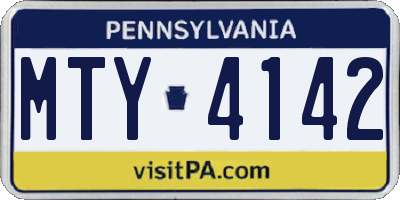PA license plate MTY4142
