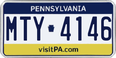 PA license plate MTY4146