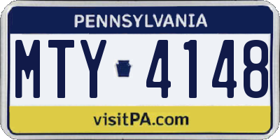 PA license plate MTY4148