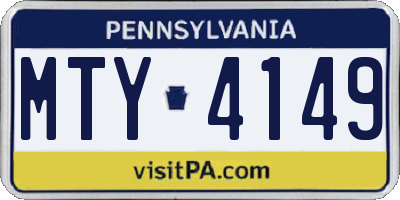 PA license plate MTY4149