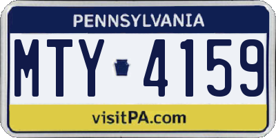 PA license plate MTY4159