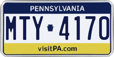 PA license plate MTY4170