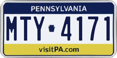 PA license plate MTY4171