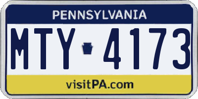 PA license plate MTY4173