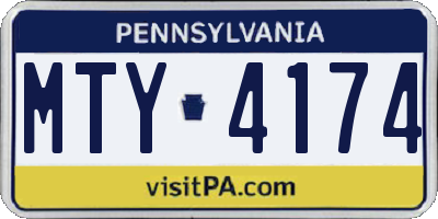 PA license plate MTY4174