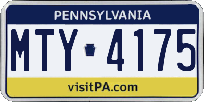 PA license plate MTY4175