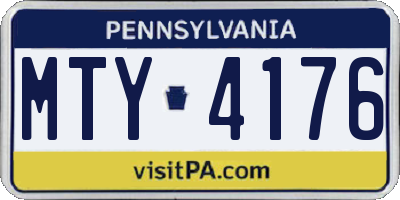 PA license plate MTY4176