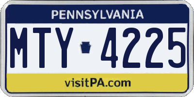 PA license plate MTY4225