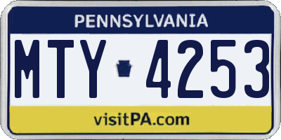 PA license plate MTY4253