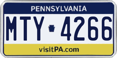 PA license plate MTY4266