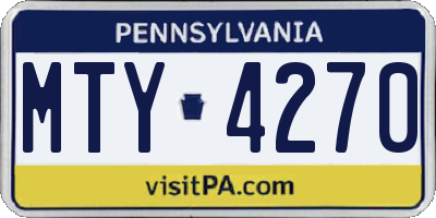 PA license plate MTY4270