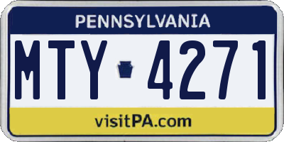 PA license plate MTY4271