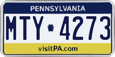 PA license plate MTY4273