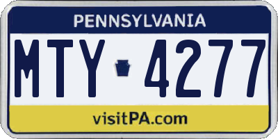 PA license plate MTY4277