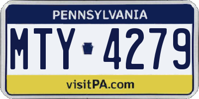 PA license plate MTY4279