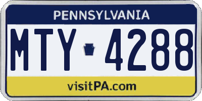 PA license plate MTY4288