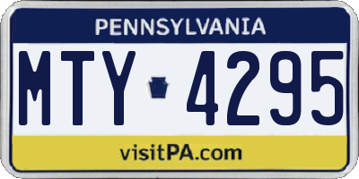 PA license plate MTY4295