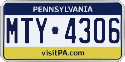 PA license plate MTY4306