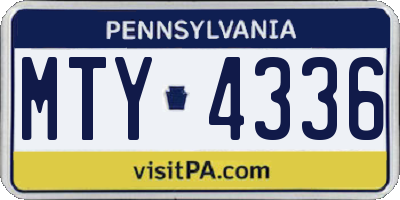 PA license plate MTY4336