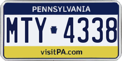 PA license plate MTY4338