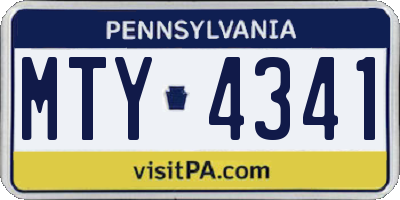 PA license plate MTY4341