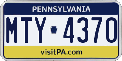 PA license plate MTY4370