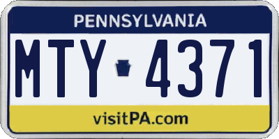 PA license plate MTY4371
