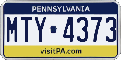 PA license plate MTY4373