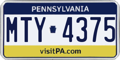 PA license plate MTY4375