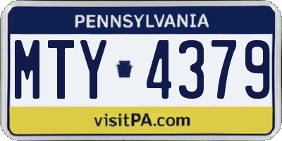 PA license plate MTY4379