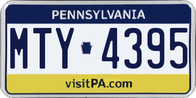 PA license plate MTY4395