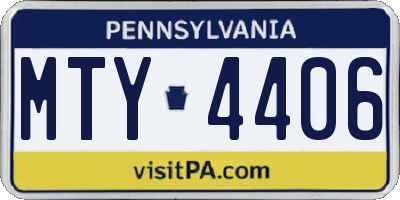 PA license plate MTY4406