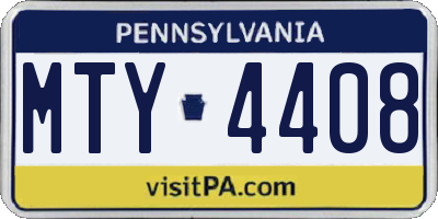 PA license plate MTY4408