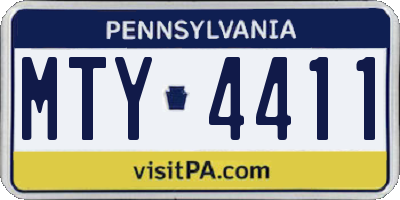 PA license plate MTY4411