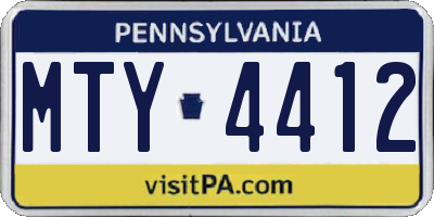 PA license plate MTY4412