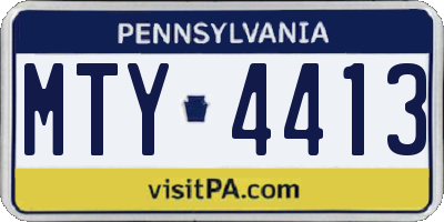 PA license plate MTY4413