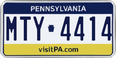 PA license plate MTY4414