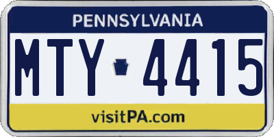 PA license plate MTY4415