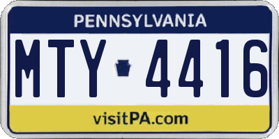 PA license plate MTY4416