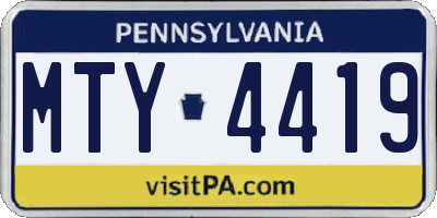 PA license plate MTY4419