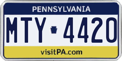 PA license plate MTY4420