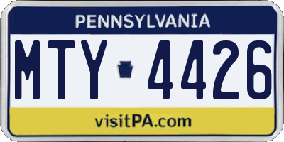 PA license plate MTY4426