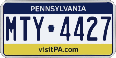 PA license plate MTY4427