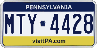 PA license plate MTY4428