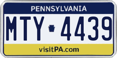 PA license plate MTY4439