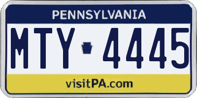 PA license plate MTY4445