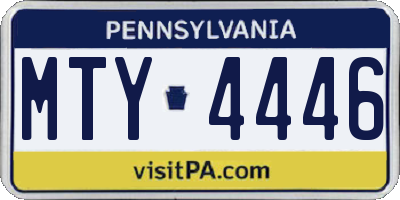 PA license plate MTY4446
