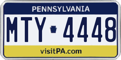 PA license plate MTY4448